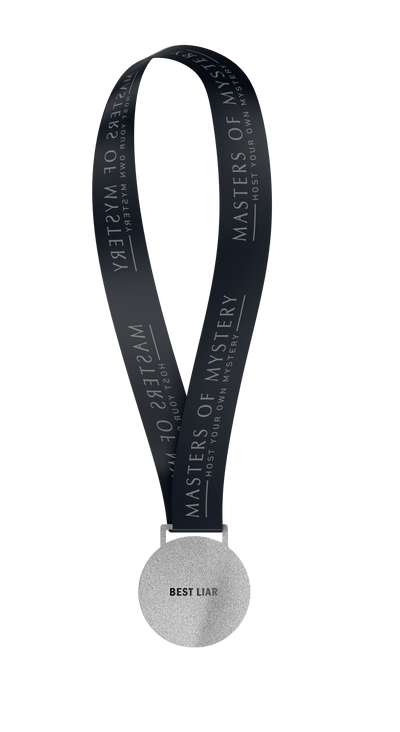 Murder Mystery Award Medals Set – Best Detective, Costume, Performer, Liar & Most Likely to Commit a Crime