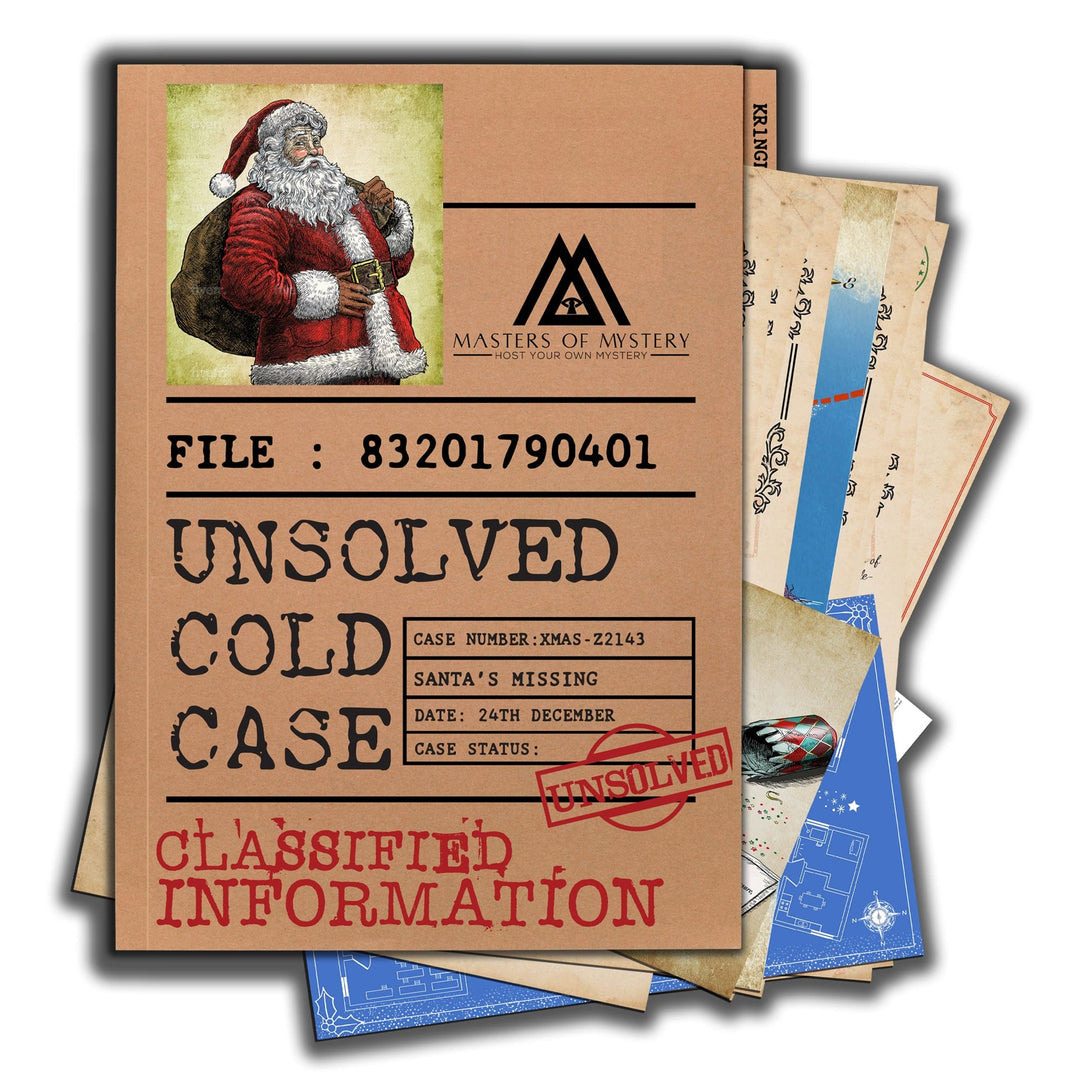 Christmas Unsolved Cold Case File Murder Mystery Game - Where Is Santa Escape Room- Dig