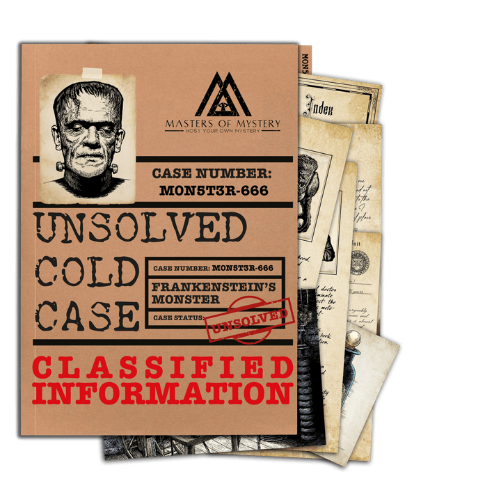 Halloween Cold Case File Murder Mystery Game - Find Frankenstein's Brain Escape Room - Perfect Date Night Game - Phys