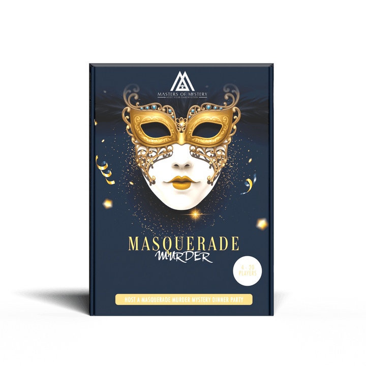 Replay-able Masquerade Murder Mystery Dinner Party Game for Up to 20 Adults - Host Your Own Dinner Party Game Night - Masquerade Venetian Carnival Theme - Mardi Gras Fancy Dress Dinner Party V2