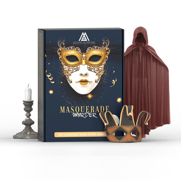 Replay-able Masquerade Murder Mystery Dinner Party Game for Up to 20 Adults - Host Your Own Dinner Party Game Night - Masquerade Venetian Carnival Theme - Mardi Gras Fancy Dress Dinner Party V2