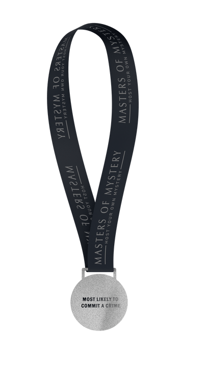 Murder Mystery Award Medals Set – Best Detective, Costume, Performer, Liar & Most Likely to Commit a Crime