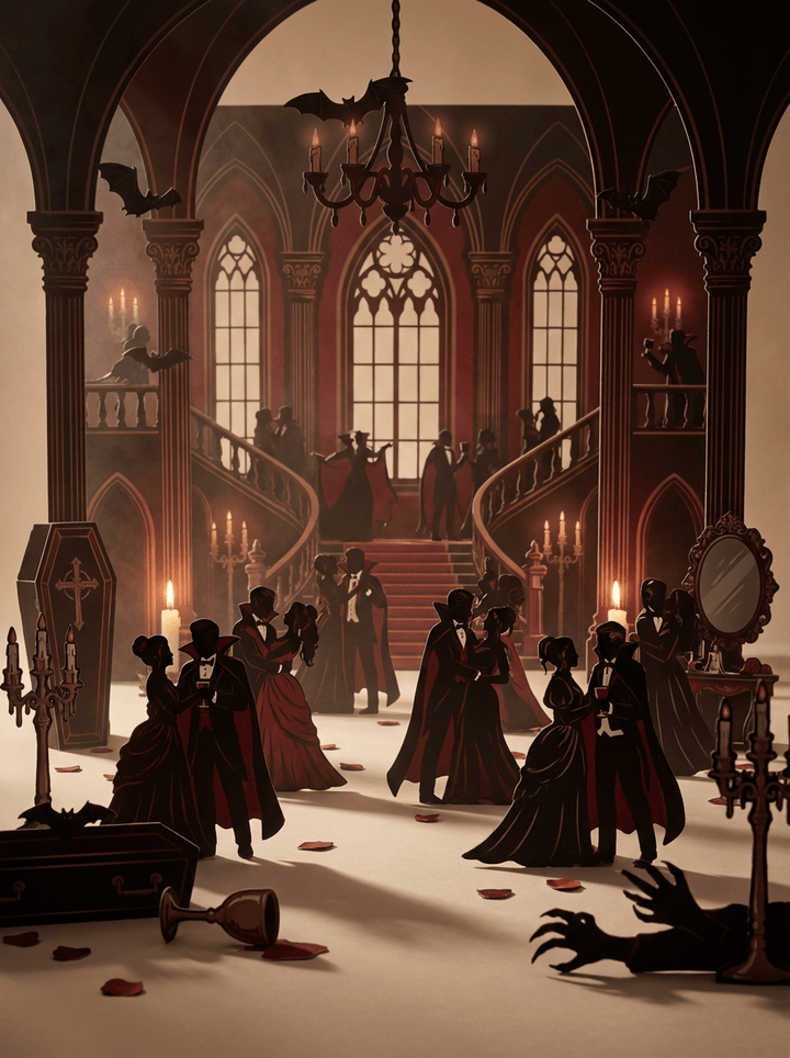 Replay-able Vampire Ball Murder Mystery Dinner Party Game for Up to 20 Adults - Host A Halloween Dinner Party Game Night - Vampire Theme – Dracula Themed Dinner Party Game V2
