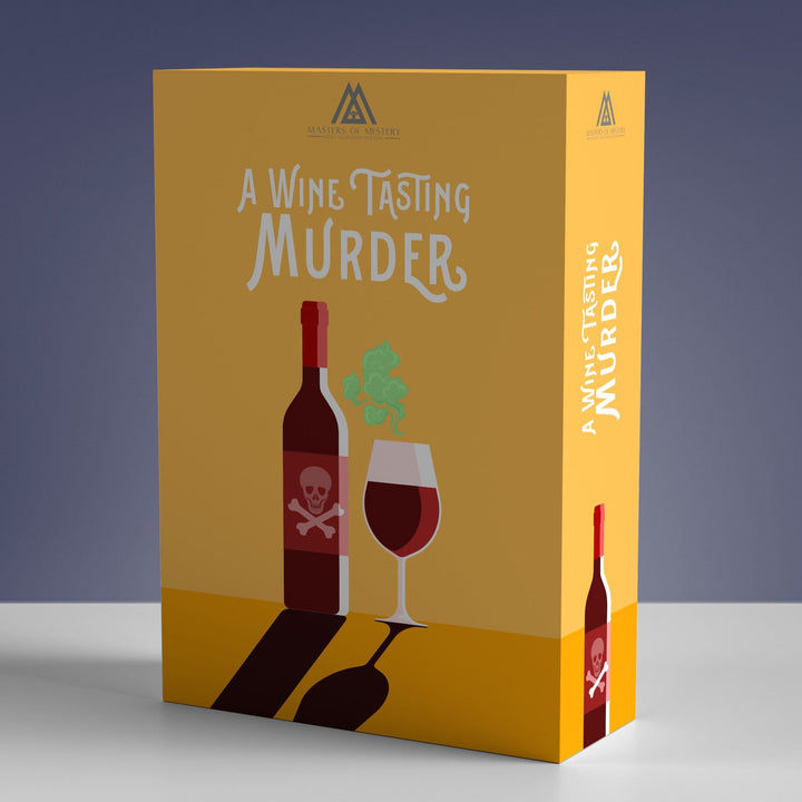 Un kit de jeu de mystère de meurtre sur le thème de la dégustation de vin