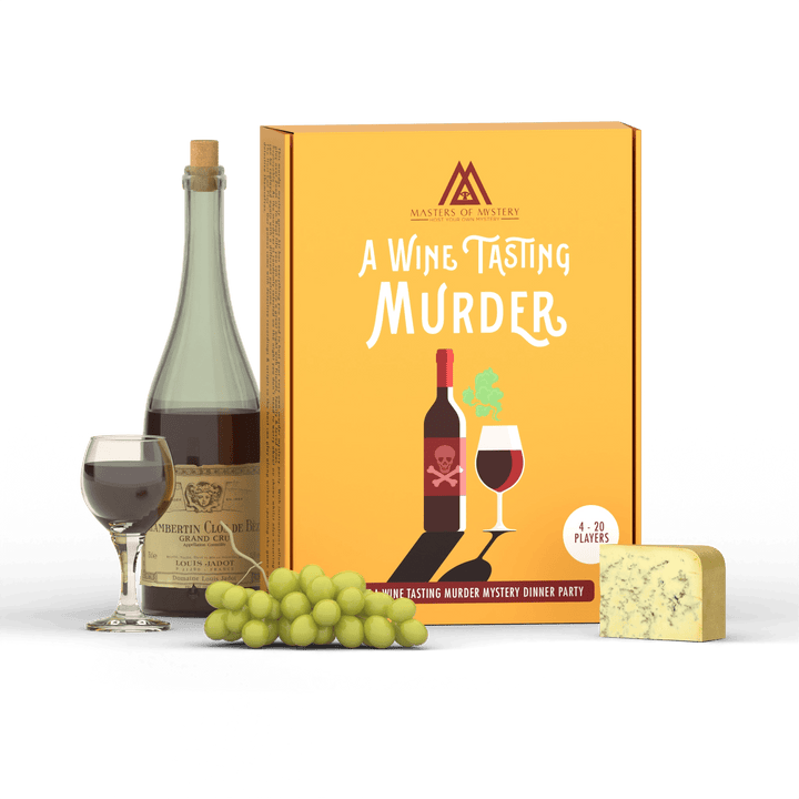 Ein Krimi-Spielset zum Thema Weinverkostung