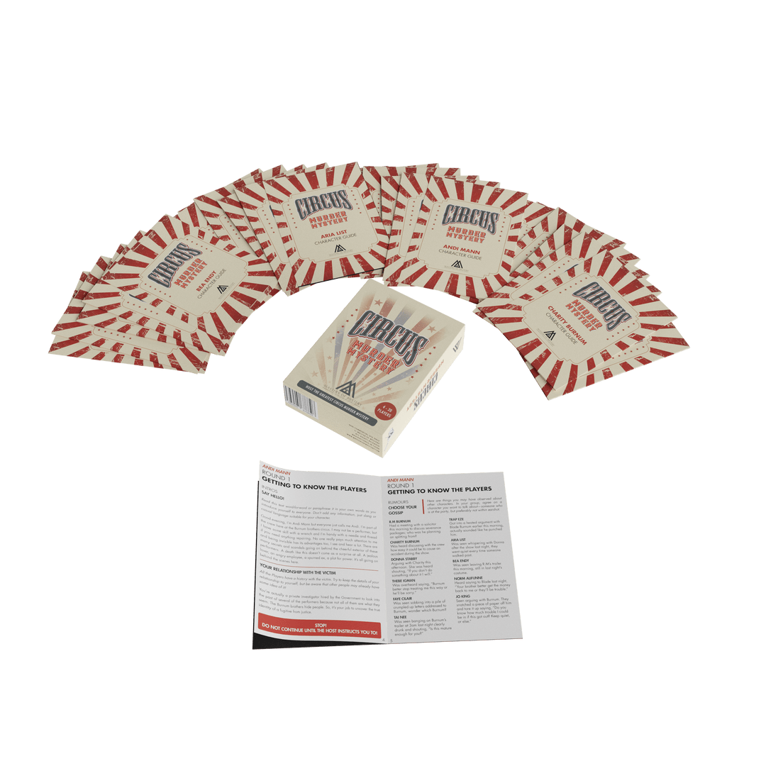 Circus Murder Mystery Host Your Own Game Kit - Jeu physique