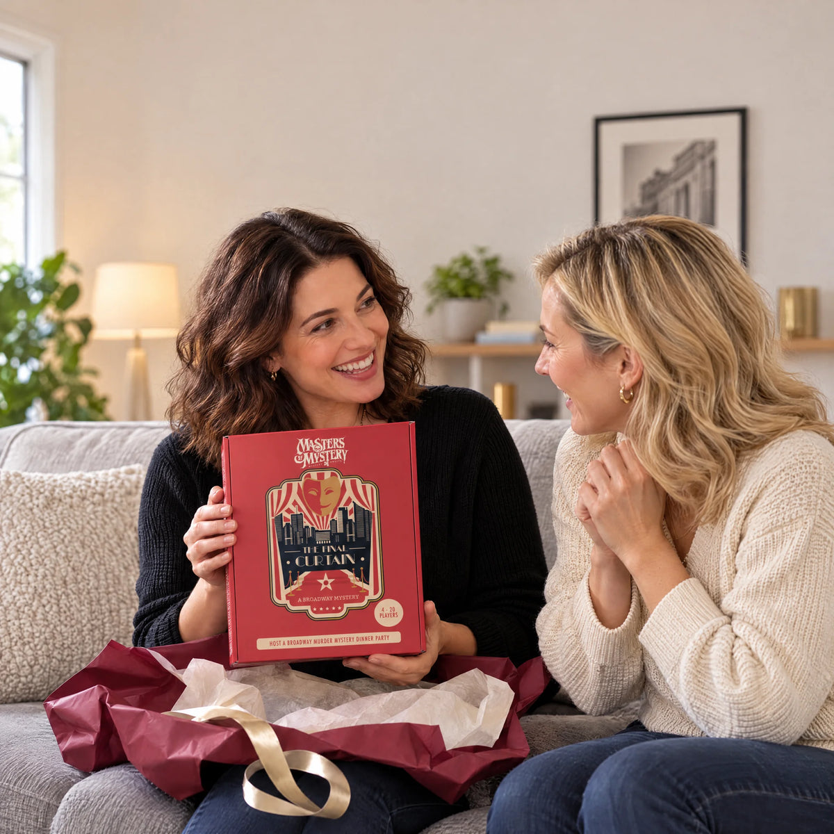 Murder on Broadway by Masters of Mystery presented as a gift at home.