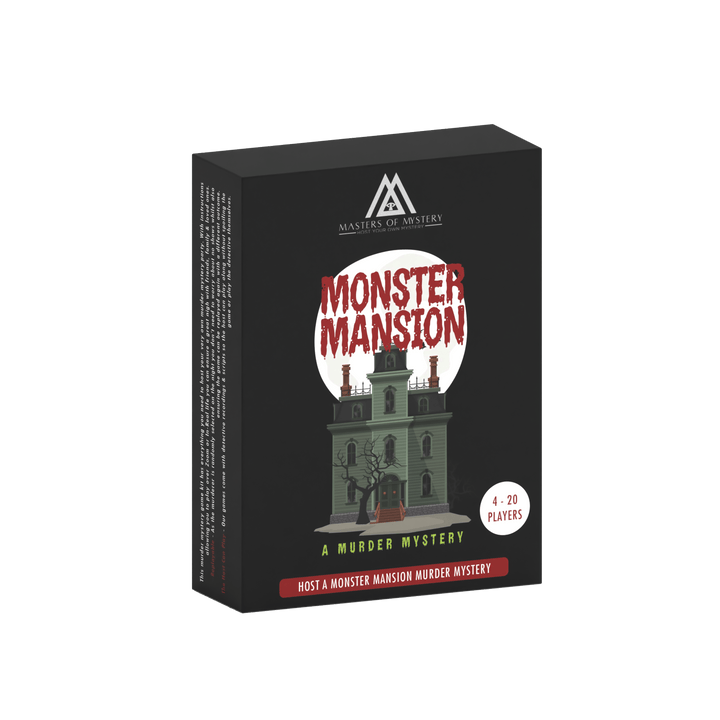 Replay-able Haunted House Murder Mystery Dinner Party Game for Up to 20 Adults - Host Your Own Dinner Party Game Night - Monster Mansion Theme - Dracula, Witch, Frankenstein Fancy Dress Dinner Party