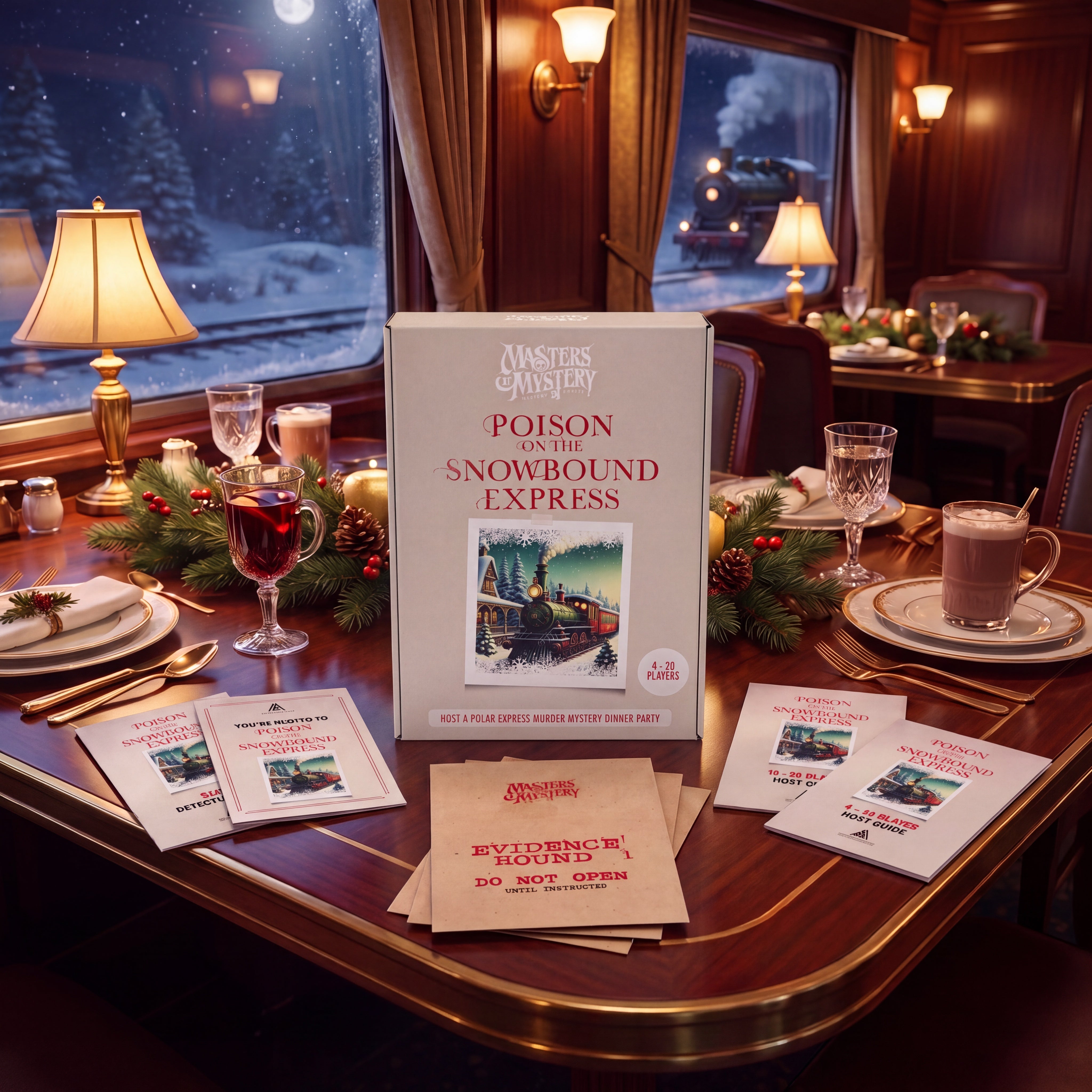 Polar Train Murder Mystery Game arranged on a themed dinner table – 1x1 lifestyle image — image 5