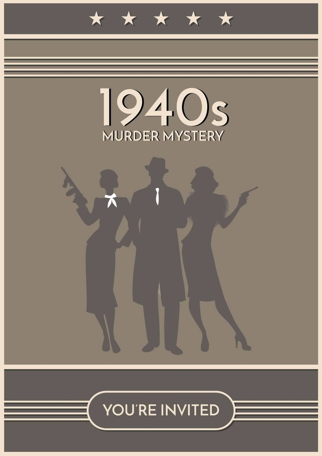 1940s Murder Mystery Hébergez votre propre kit de jeu